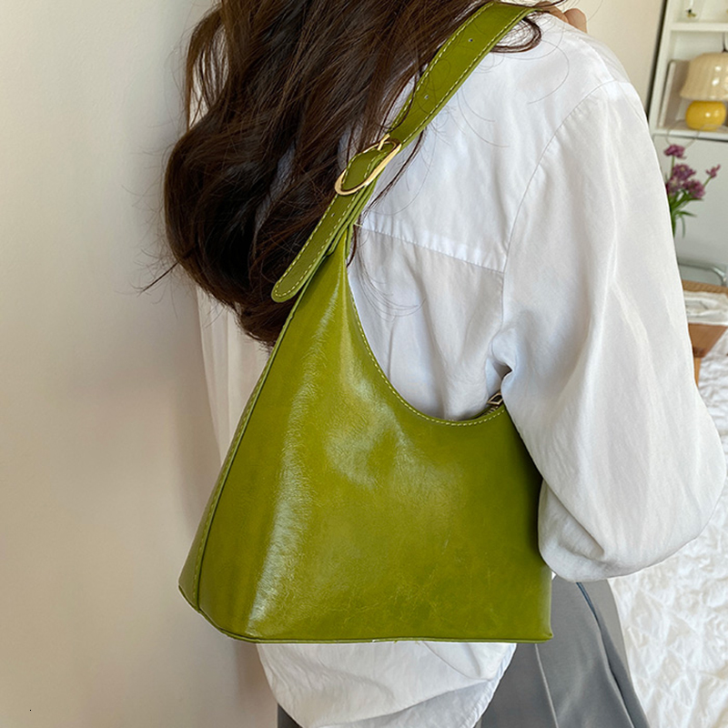 Fashion Underarm Women's 2022 New Bag Korean Simple Black Green Chic Handbags Retro All-Match Shoulder Bags H6.28#42.7