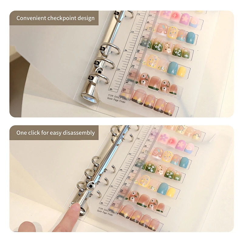 Nail Art Piece Storage Book Large Capacity Exhibition Po Album Card Clip Display Board DIY Simple Album Storage Book 240627