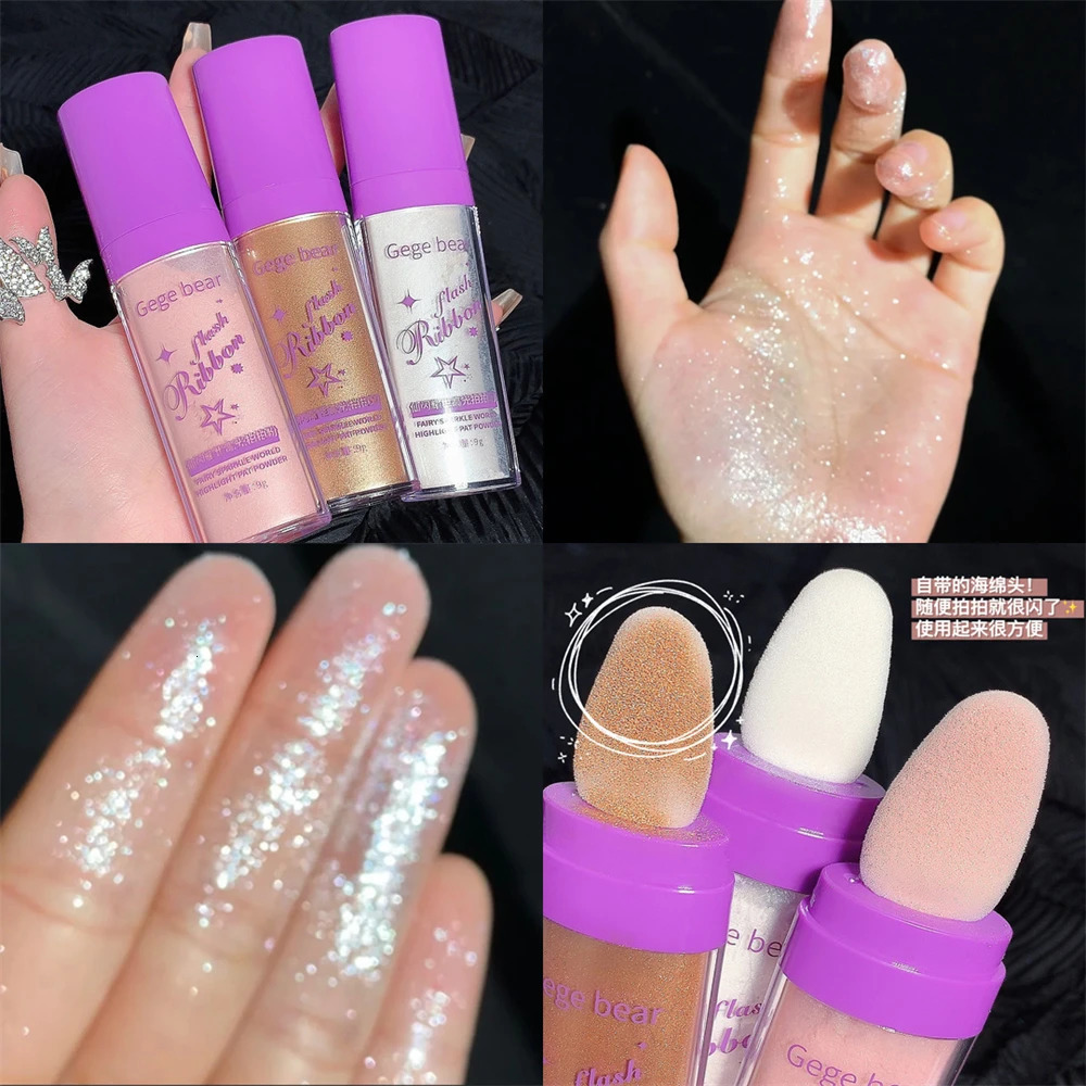 Polvo Hadas Face Body Highlight 3 Colors Cosmetics Highlighter Powder Shimmer Contour Blush Powder Face Makeup Fairy Powder 240627