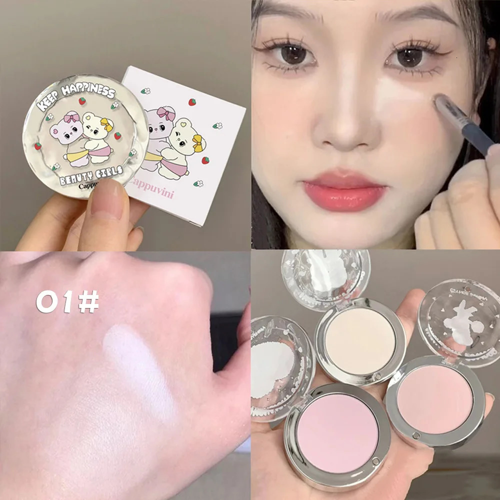 Bear Soft Focus Highlighting Powder Cappuvini Matte Controls Shine Smooths Complexion Highlighting Powder 240627