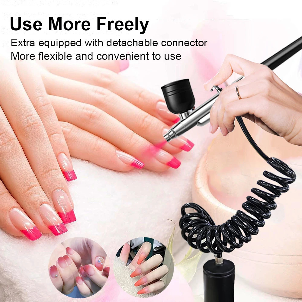 Airbrush Nail Art Painting Kit with Compressor Mini Airbrush for Nail Art Cake Painting Portable Hand Sprayer Gun Airbrush Nail 240627