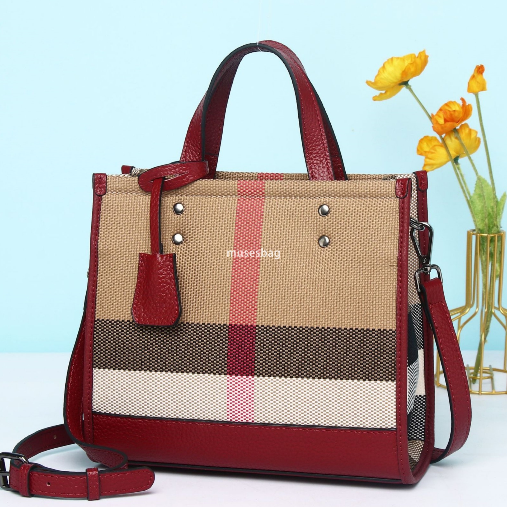 European and American fashion casual leather small square trendy new high-end plaid cowhide hand-held crossbody bag for women f6ba