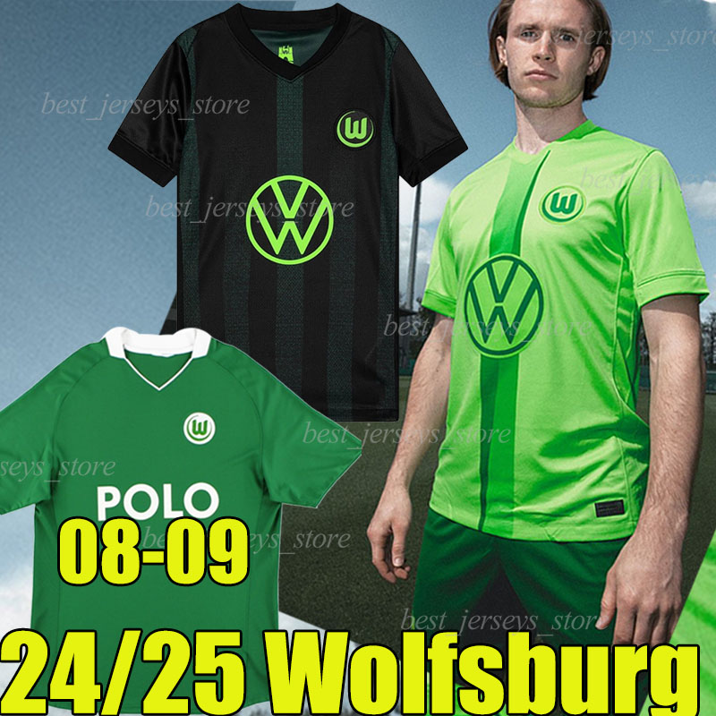 4XL 24/25 Wolfsburg soccer jerseys 2024 CERNY L Nmecha BEHRENS MAJER BAKU WIND ARNOLD WIMMER PAREDES LACROIX men kids kit socks 2008 09 retro football shirts