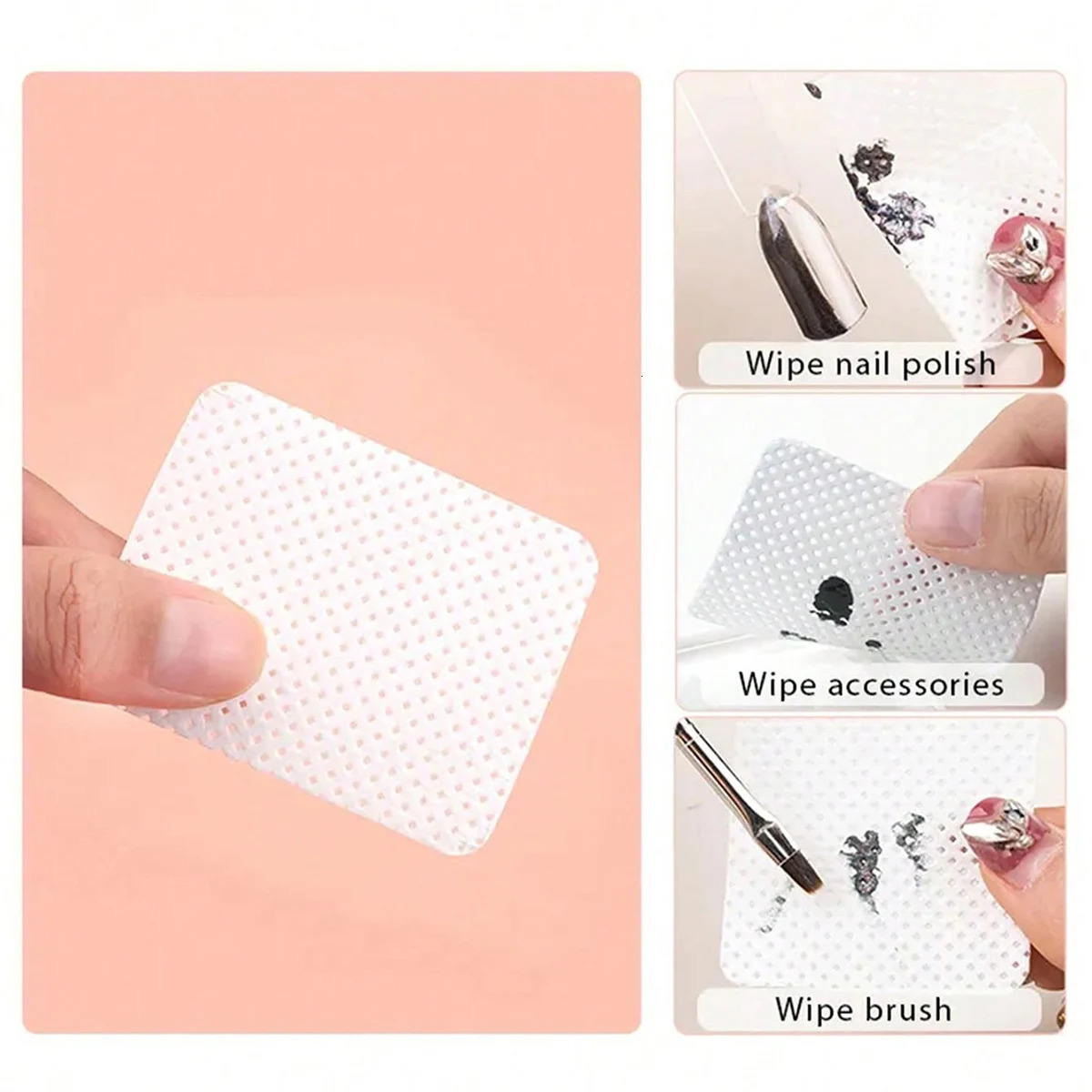Lint Free Cotton Pads Nail Polish r Wipes Cleaning Tool Nail Art Cleaning Wipes Tips UV Gel Polish Removal Pad Paper Wipes 240627