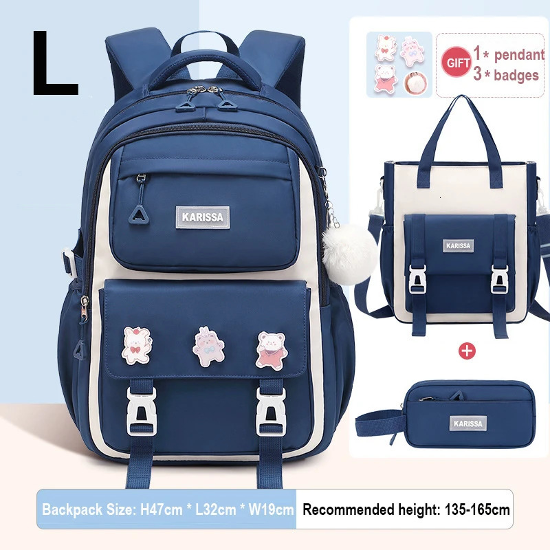 3pcs Sets Kids Backpack for Girls Gift Large Capacity School Bags Backpack for Elementary Primary School Bookbag Bag Mochilas 240621