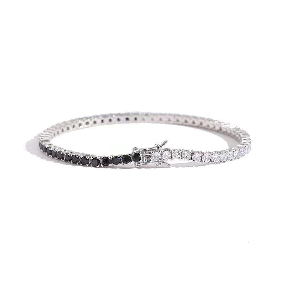 Tennis Bracelet, Jewelry Brand Designer VVS Black Moissanite Bracelet Hip Hop 3mm 4mm 5mm 7-8 inch Ice Dia Pure Sier Valentine's Day Gift