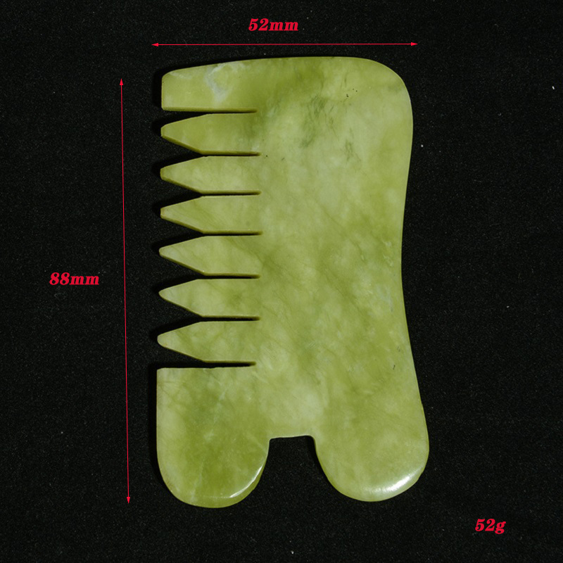 Jade Massage Comb Head Massager Hair Brush Gua Sha Board Stone Brush Scalp Massager Meridian Comb Hair Treatment Scalp Care