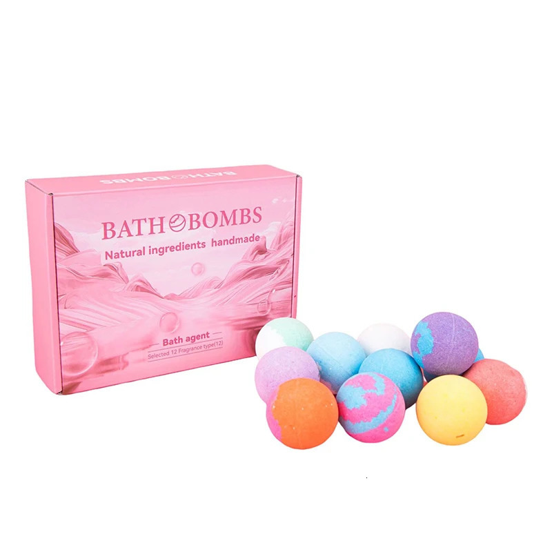 12PcsSet Bath Bomb Gift Set Bath Salt Balls Essential Oil Bath Bombs for Moisturizing Skin Fizzy Spa Bubble Bath Aromatic Odor 240627