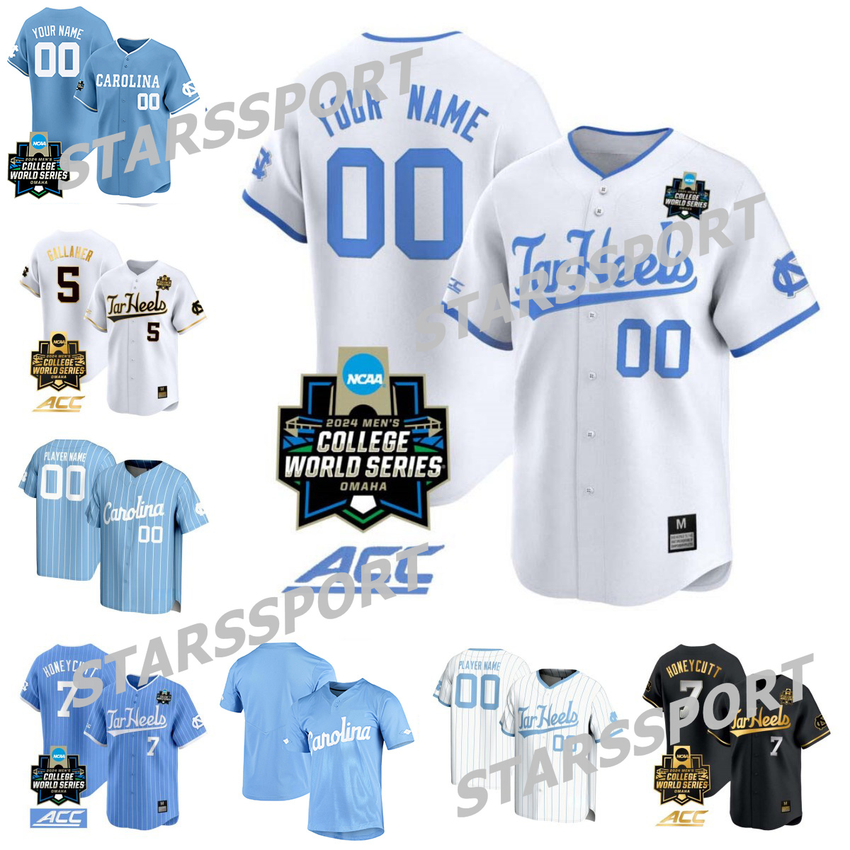 Vance Honeycutt North Carolina Tar Heels Baseball Jersey World Series Mac Horvath Casey Cook Alex Madera Alberto Osuna Anthony Donofrio Luke Stevenson UNC Jerseys