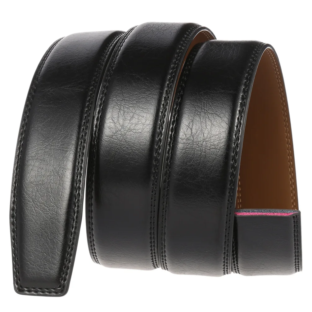 Cow Leather No Buckle 3.5cm Wide Real Genuine Leather Belt Without Automatic Buckle Strap Designer Belts Men High Quality B294