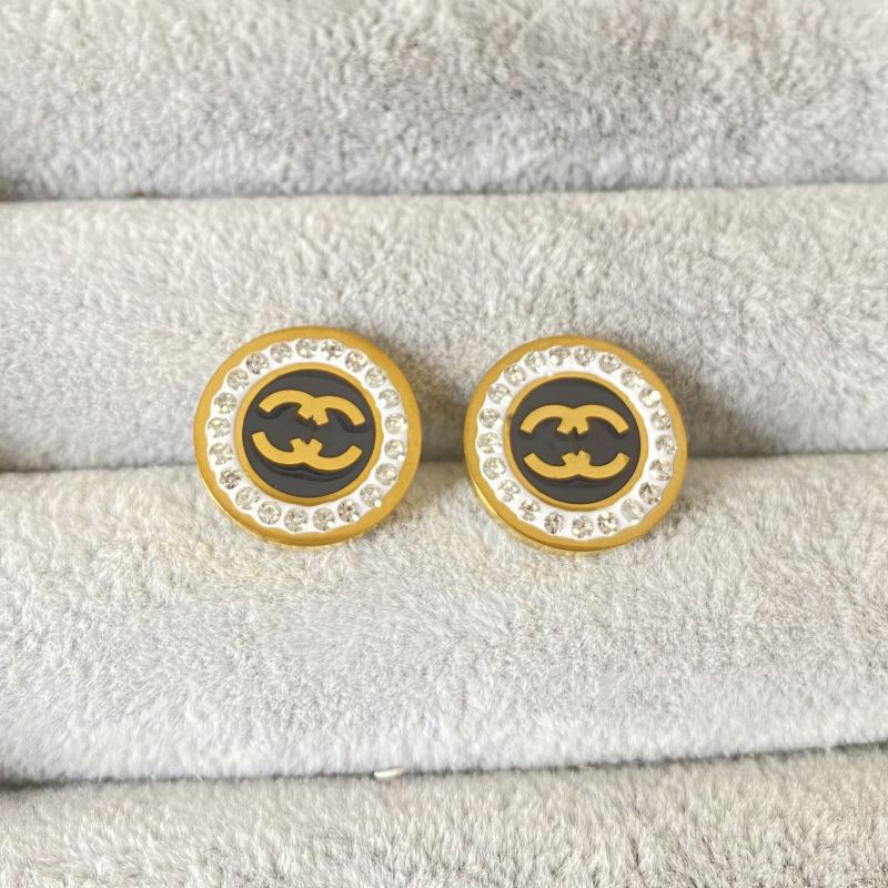 Classic Size Luxury Brand Earrings Studs Gold Plated With Diamonds Stainless Steel Earrings Fashion Jewelry