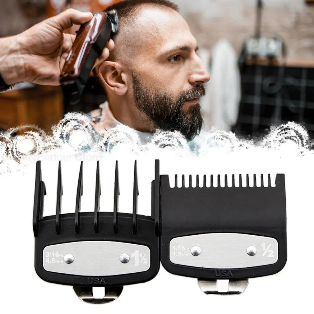 1.5mm 4.5mm 2 In 1 Guide Comb For Hair Clipper Guide Cutting Limit Combs Oil Head Carving Electric Clippers Accessories 240627