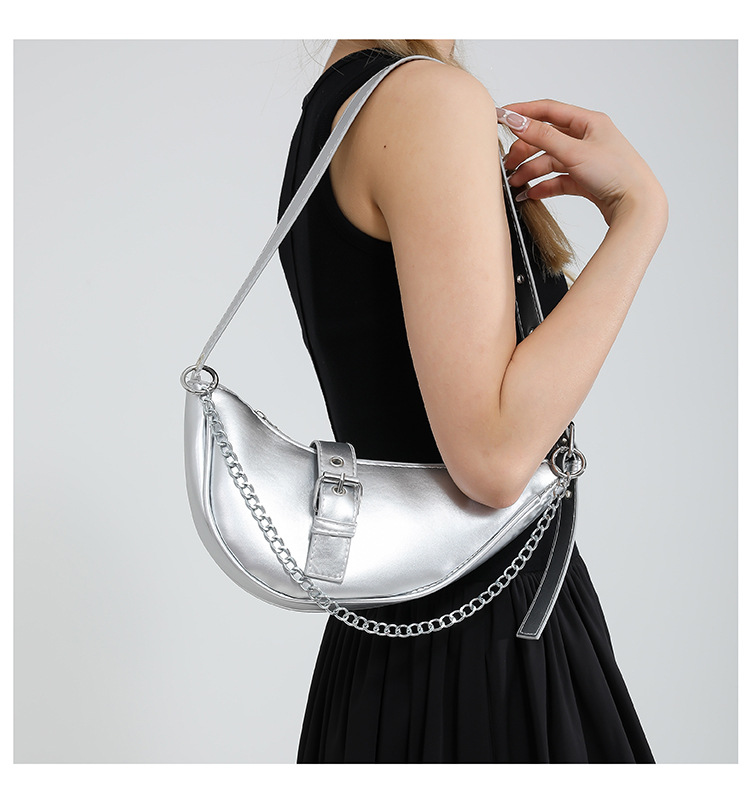 Designer Women Crossbody Shoulder Saddle Bag New Fashionable Versatile Casual Style Simple Exquisite Sliver Free shipping