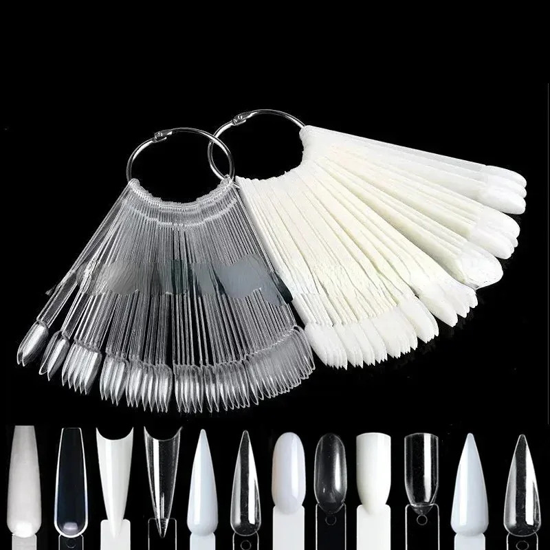 Nail Art False Tips Display Stand Spiral Shelf Showing Gel Polish Oval Square Nails Showing Shelf Rack Manicure Practice Tool 240627