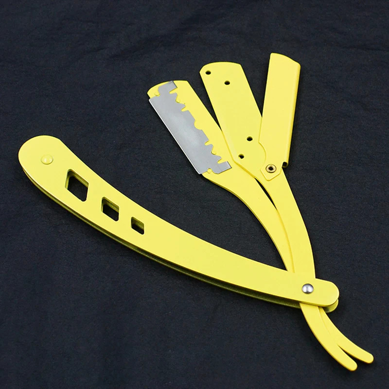 Men Shaving Barber Tools Hair Razor and Blades Antique Black Folding Shaving Knife Unisex Hair Removal Without Blade 240627