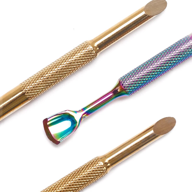 1 PC Double-ended Stainless Steel Cuticle Pusher Nail Manicures r Dead Skin Push r Manicure Tool 240627