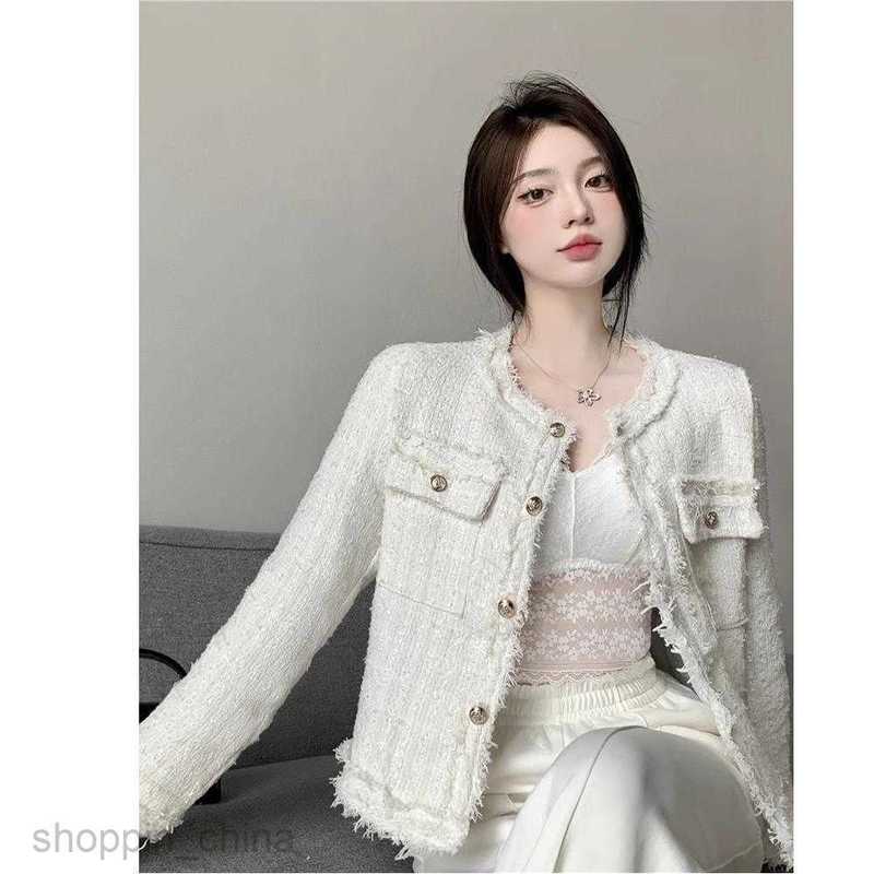 Women Jackets Coats Small Fragrant Coat for Women's Spring and Autumn New Design Sense, Elegance, Wearing Long Sleeves, Unique Short Top for Wome