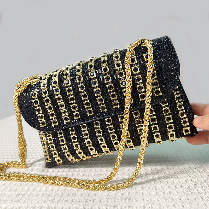 Bolso de hombro con diamantes de imitación para mujer, Cartera de diseñador de lujo, de alta calidad, 2024
