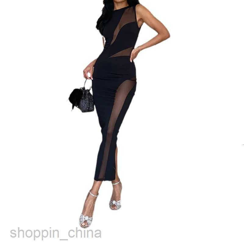 Basic Casual Women Dresses Summer Women's Fashion Sexy Solid Color Hip Wrap Tight Hollow Long Dress