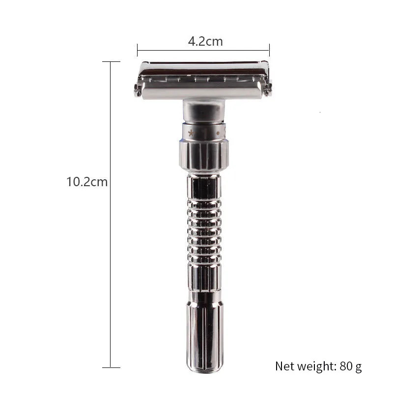Adjustable Double Edge Shaving Safety Razor Shaver Blades Zinc Alloy Chrome Razors With 5 Blades 240627