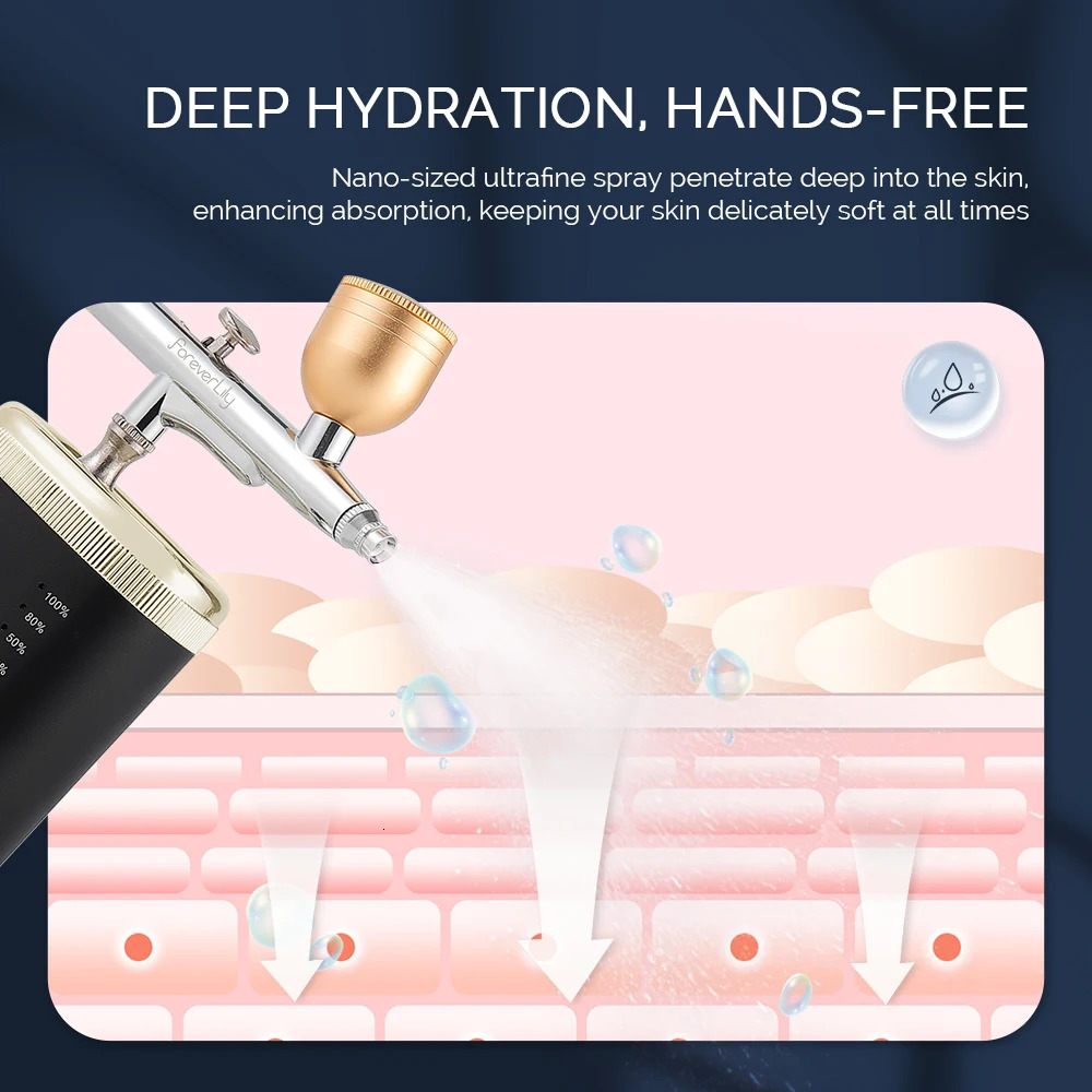 Foreverlily 3 Levels Pressure Portable Airbrush For Nail Art Paint Makeup Tattoo Cake Painting Spray Gun Face Hydration Sprayer 240627