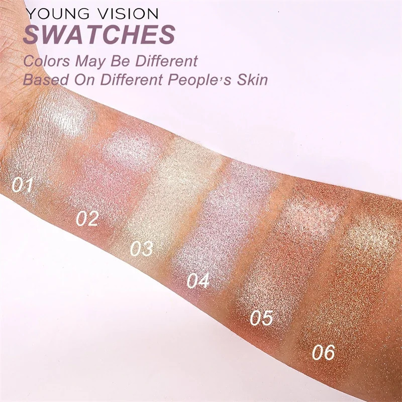 Beautiful Highlighter Powder Palette Makeup Glow Face Contour Shimmer Water Light Highlight Makeup Pallete Cosmetics 240627