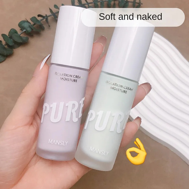 MANSLY Isolation BB Cream Purple Invisible Pore Makeup Front Cream Primer Maquiagem Moisturizer Before Makeup Base Cosmetic 240627