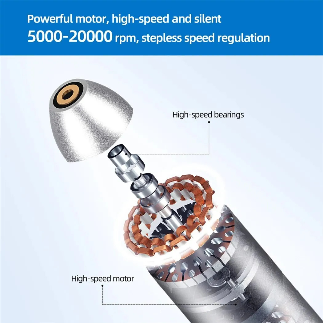 20000rpm Nail Drill Machine Polishing Grinder For Manicure Milling Cutter Set Adjustable Electric Nail Sander 240627