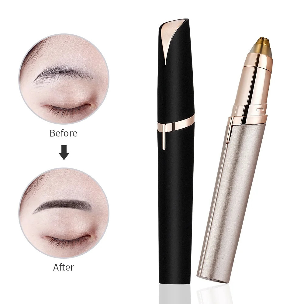 Electric Eyebrow Trimmer Mini Eyebrow Epilator Portable Facial Hair Shaver Lip Hair Nose Hair Removal Razor Women Trimmers 240627