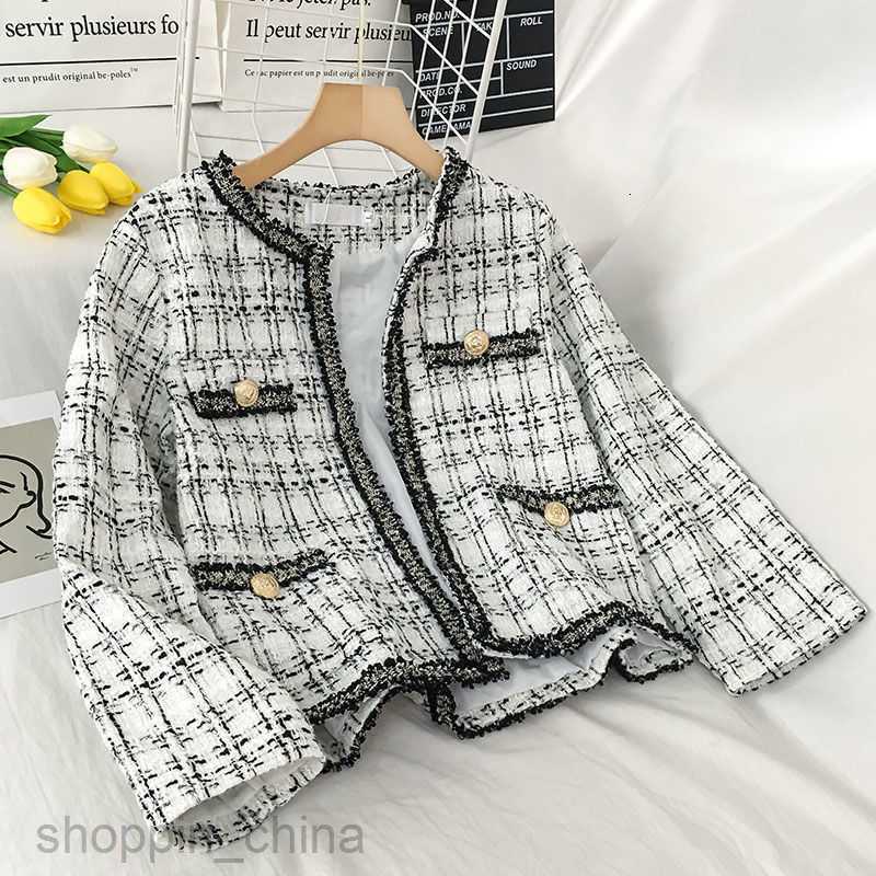 Women Jackets Coats tweed Hong Kong style outerwear for off-season wearing internet famous fried street jackets
