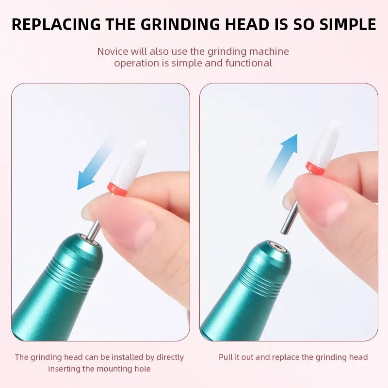 35000RPM Wireless Nail Drill Pen USB Nail File Polishing Pen Rechargeable Nail Drill Machine Portable Manicure Drill Salon Tool240627