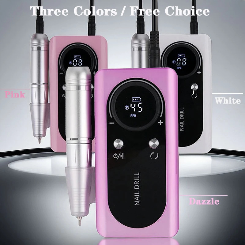 45000RPM Rechargeable Electric Nail Drill Machine With USB Connector Nail Polish r Drill Set Manicure Sander Low Noise 240627