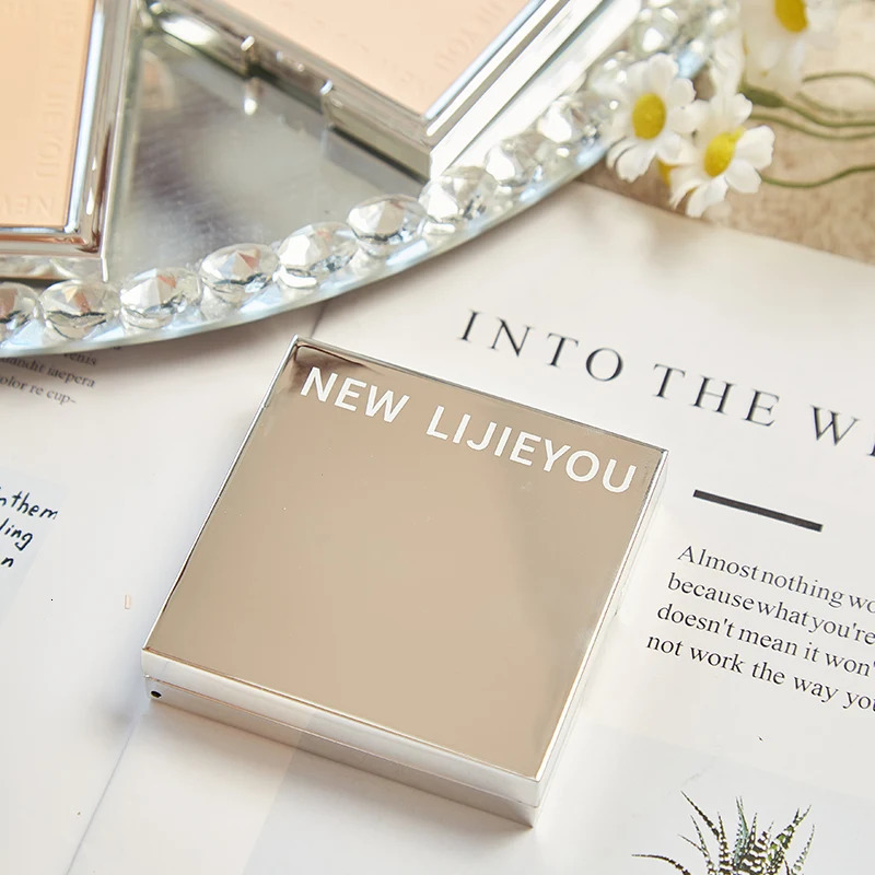 Waterproof powder with mirror durable makeup full face coverage compact powder cosmetics base 3 colors 240627