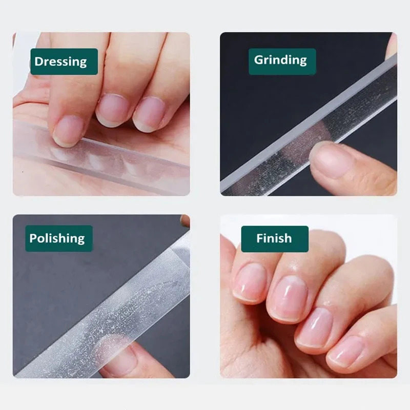 Nano Glass Nail Files Professional Polishing Manicure Art Tool Washable make nails brighten easily like nail polish 240627