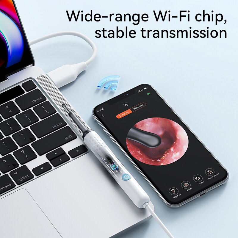 KERUI Ear Wax Removal Endoscope Otoscope Earwax Remover Tools With 5MP FHD Camera Waterproof Cleaning Clean Scope Kit APP Visual