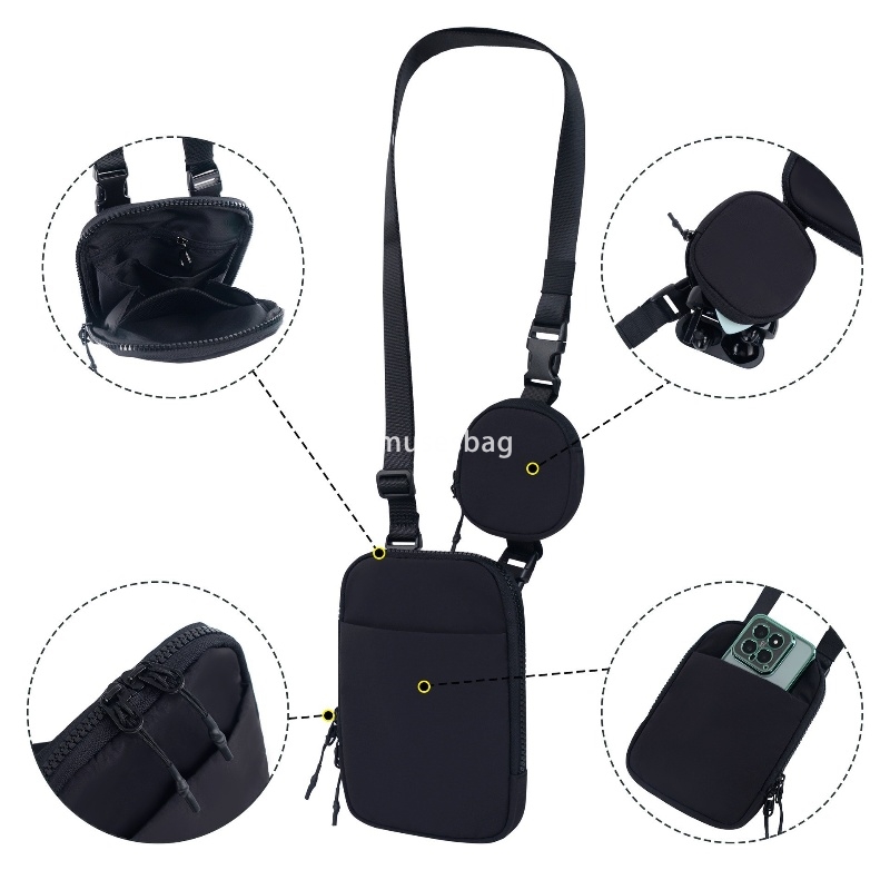 Fashionable men and women universal high-end adjustable simple and multifunctional crossbody detachable chest bag outdoor sports waterproof nylon wais