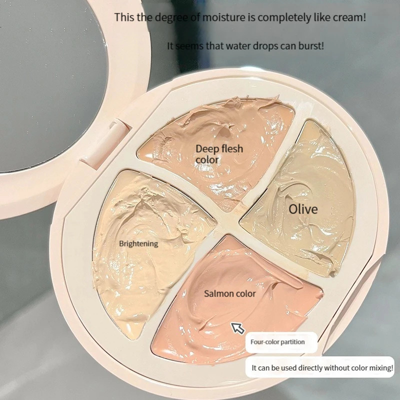 Four-color Concealer Concealer Spots Tear Grooves Law Lines Dark Circles Brighten And Even Skin Tone 240627