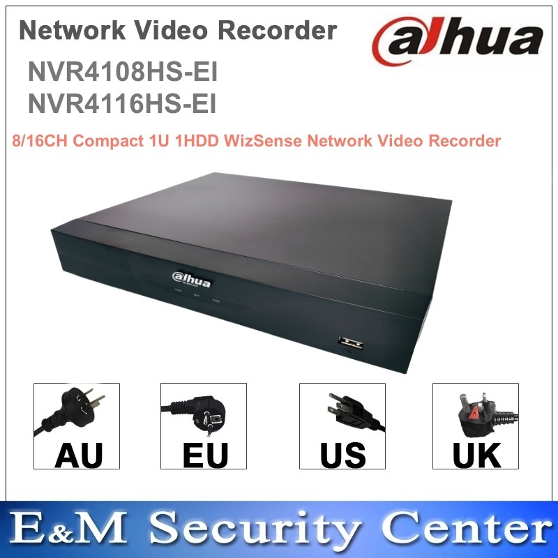 Original Dahua NVR4108HS-EI NVR4116HS-EI 8CH 16CH Compact 1U 1HDD WizSense Network Video Recorder