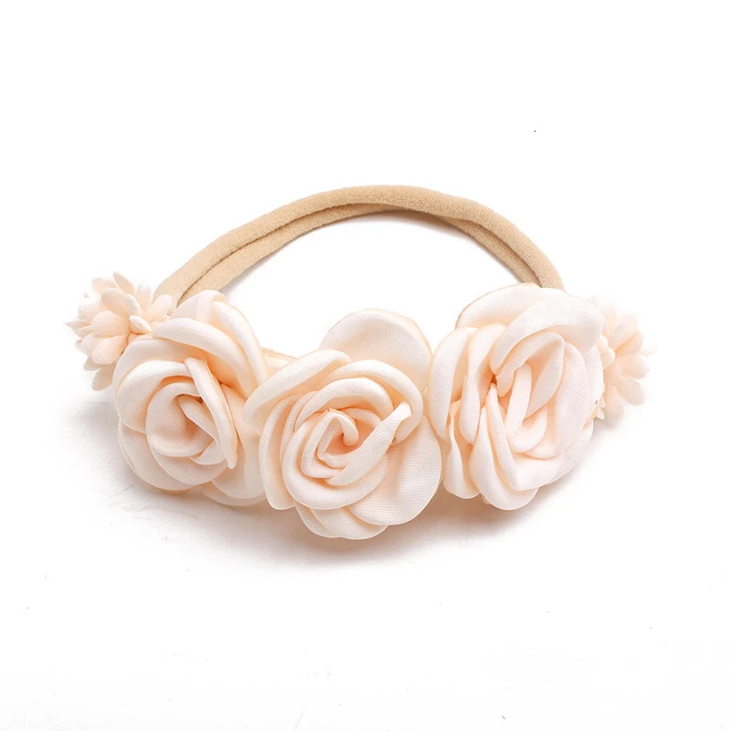3pcsset Baby Girl Headband born Elastic Flower Toddler Hair Band Kids Headwear Nylon Soft Hairbands Child Accessories 240625