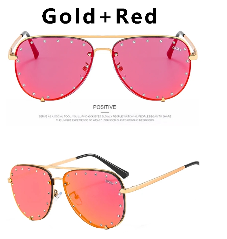 HIGH KEY Sunglasses Women Brand Design Rhinestone Ladies Sun Glasses for Women Quay Pilot Cycling Sunglasses Cycling Glasses