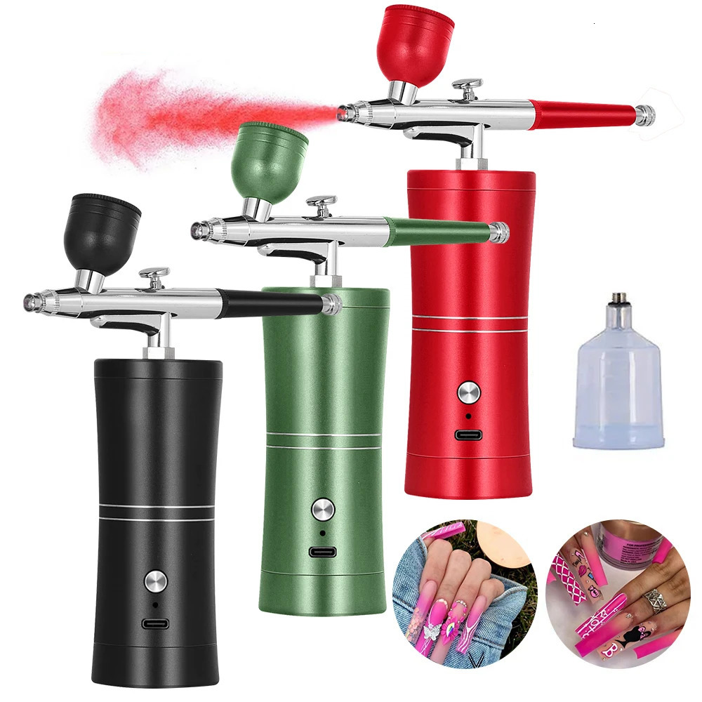 Airbrush Nail With Compressor Portable Airbrush For Nails Cake Painting Airbrush Nail Art Paint Air Brush Kit With 240627