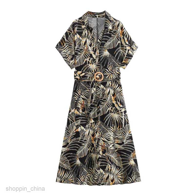 Basic Casual Dresses Women skirt Summer Women's Polo Neck Small Style Matching Belt Shirt Dress