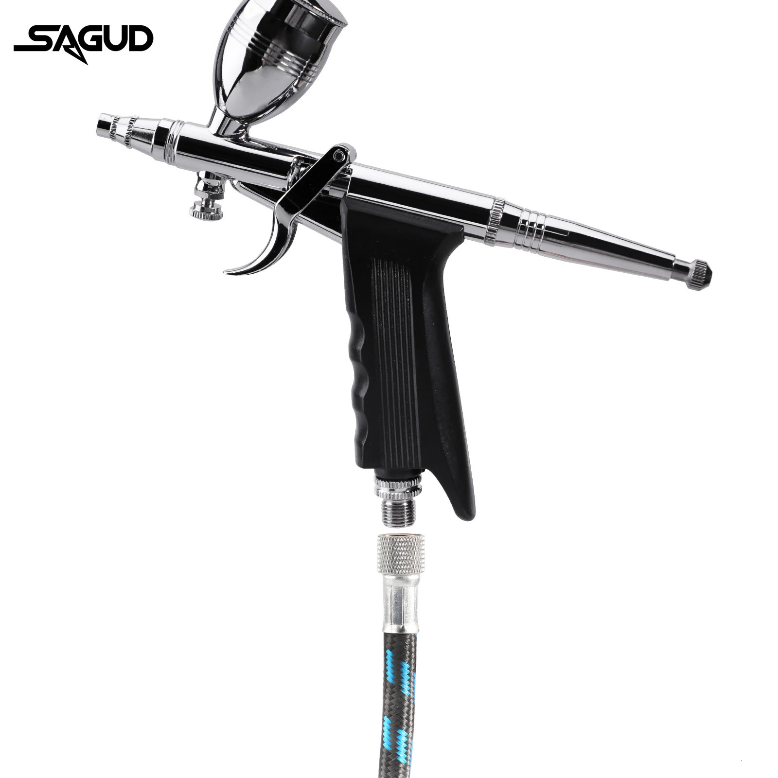 SAGUD Professional Airbrush Kit 0.3/0.5/0.8mm Nozzle Needle Accessories Suitable for Nail Art Tattoo Car Model Spray Painting 240627
