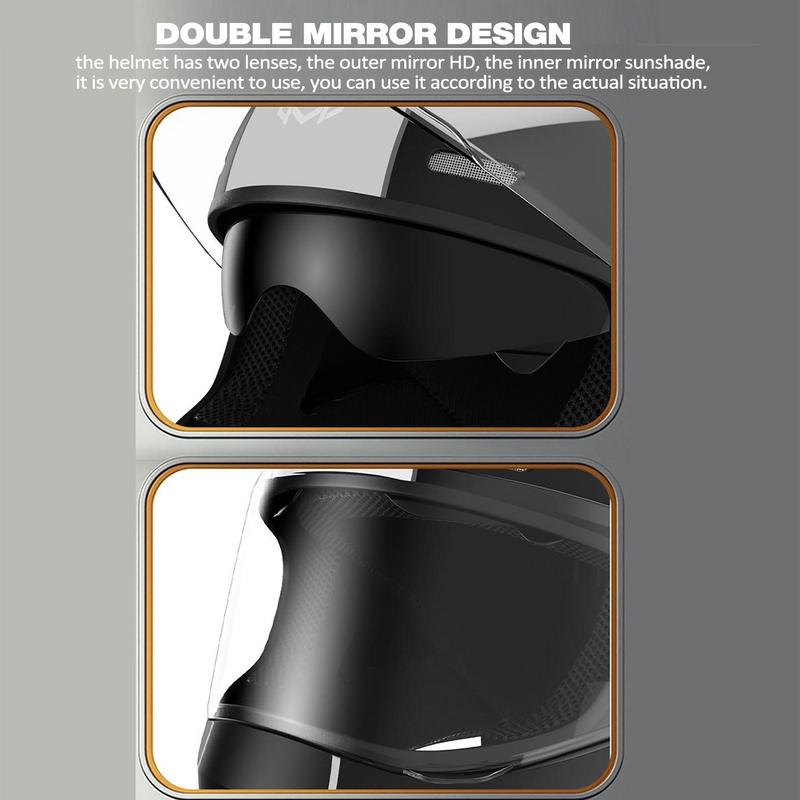 Men Women Vintage Full Face Motorcycle Helmet Dual Lens FlipUp Helmets Motocross Racing Modular Motorbike Safety Helmets