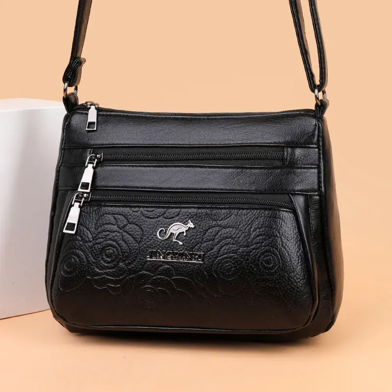 Women Mother Bag Middle-aged Elderly Shoulder Messenger Crossbody Bag Purses Handbags Bolsa 3 Zippers Luxury Design