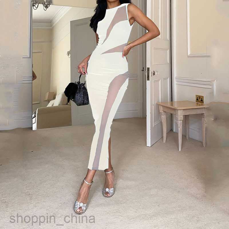 Basic Casual Women Dresses Summer Women's Fashion Sexy Solid Color Hip Wrap Tight Hollow Long Dress