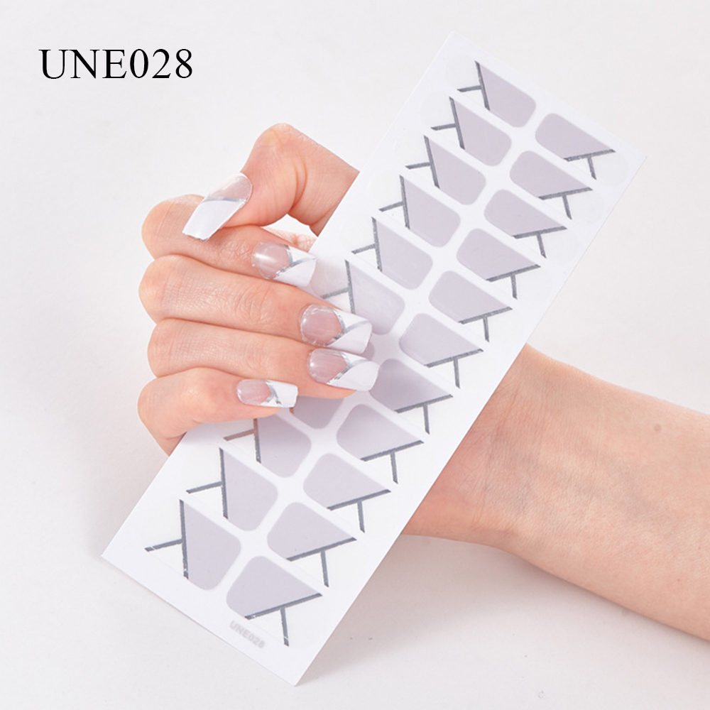 22 Tips Nail Art Stickers Full Cover Nail Polish Stickers DIY UV Gel Polish Nail Wraps Strips Professional Nails Decorations