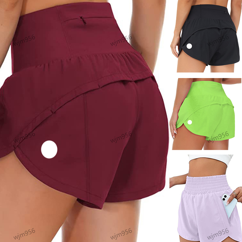 Speed up Short Women's High Waisted Running Shorts Quick Dry Athletic Workout Shorts jump close skin have Lined Loose no awkward yoga Pilates Jogging pants