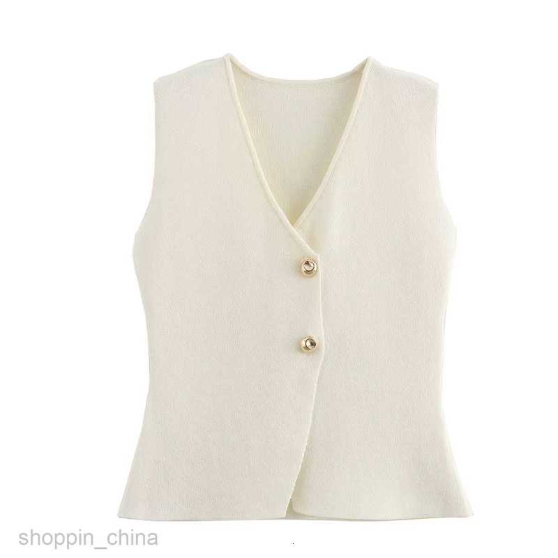 Two Piece Dress Sets Women's clothing summer new V-neck gold button knitted vest+pleated skirt set