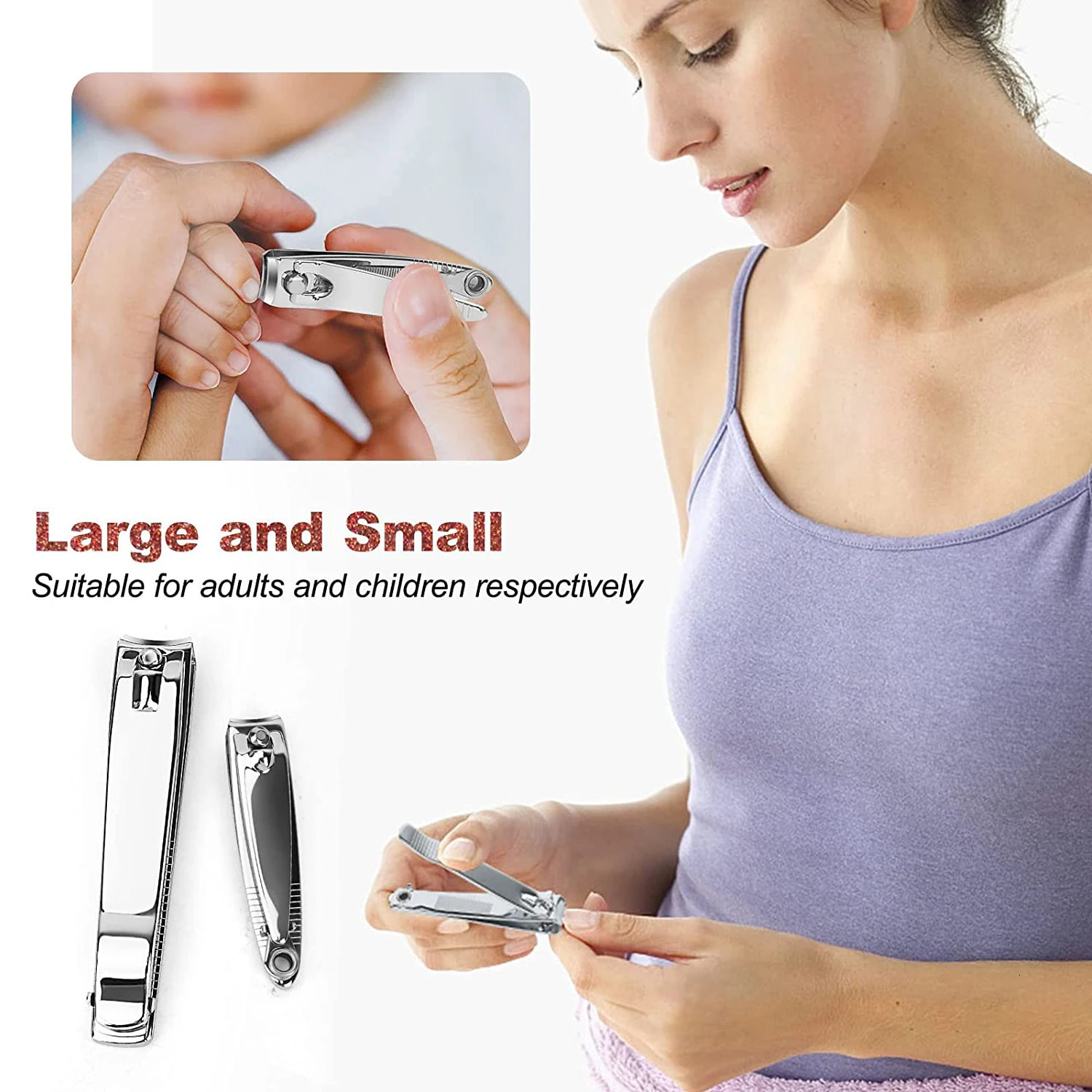 Nail ClipperPremium Stainless Steel Fingernail and Toenail Clipper Cutters Fingernail Clipper Cutters with Nail File Sharp. 240627